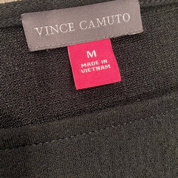 Vince Camuto Short Sleeve Round Neck Gathered Side Asymmetrical Blouse M - Picture 8 of 13